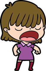 cartoon woman talking loudly