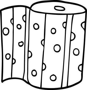 recommend clip art: line drawing cartoon kitchen roll