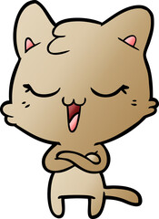 happy cartoon cat