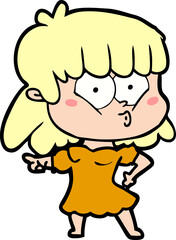 cartoon whistling girl