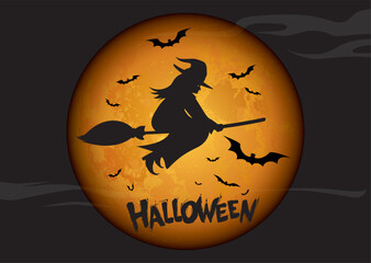 Halloween party poster. Vector illustration