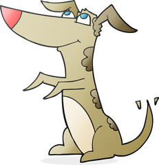 freehand drawn cartoon dog