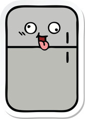 sticker of a cute cartoon fridge freezer