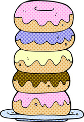 cartoon plate of donuts