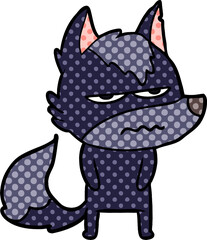 cartoon annoyed wolf