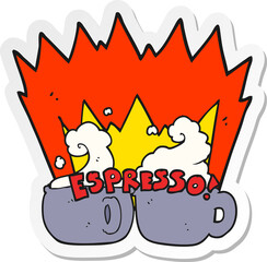 sticker of a cartoon espresso