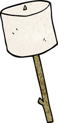 cartoon doodle marshmallow on stick