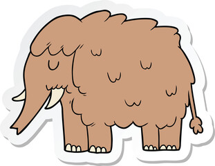 sticker of a cartoon mammoth