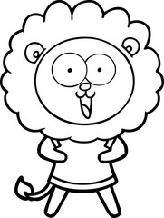 happy cartoon lion