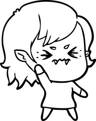 annoyed cartoon vampire girl