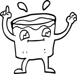 line drawing cartoon coffee shot