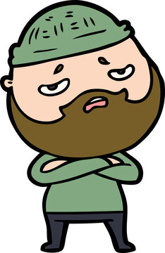 cartoon worried man with beard