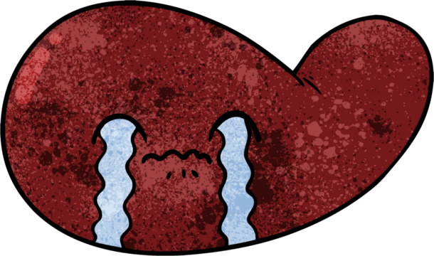 cartoon gall bladder crying