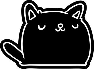 cartoon icon of cute kawaii cat