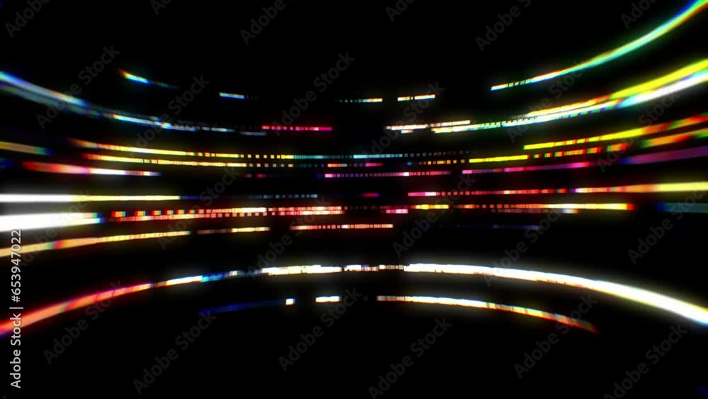 Poster 4k colorful particles. motion background. neon particle. on black backdrop. animated overlay. defocu