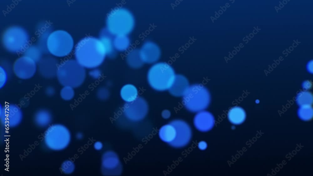 Poster 4k blue particles cloud. motion background. glitters particle. animated overlay. defocused bokeh. fa