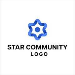 comunity logo with people and Star illustration design vector
