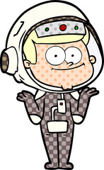 happy astronaut cartoon © lineartestpilot