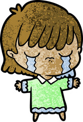 cartoon woman crying