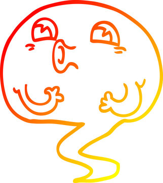 recommend clip art: warm gradient line drawing of a cartoon ghost