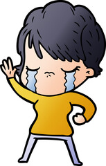 cartoon woman crying