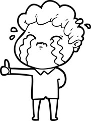 Fototapeta premium cartoon man crying