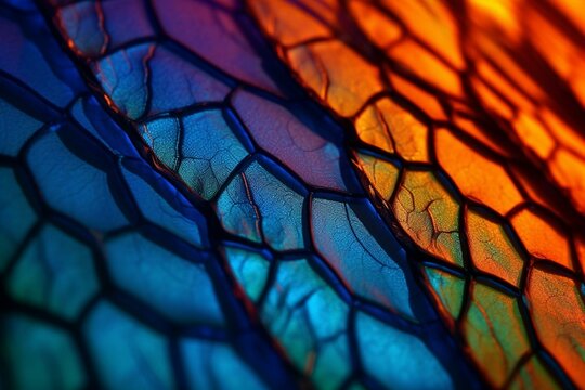 Microscopic view of butterfly wing surface. Generative AI