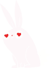 flat color style cartoon bunny rabbit in love