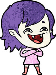cartoon laughing vampire girl