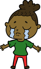 cartoon crying woman