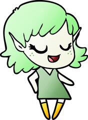 happy cartoon elf girl