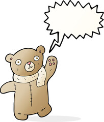 cute cartoon teddy bear with speech bubble