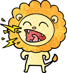 cartoon roaring lion