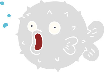 cartoon doodle blow fish