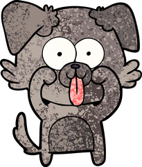 cartoon dog with tongue sticking out