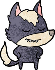 friendly cartoon wolf