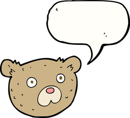 cartoon teddy bear with speech bubble