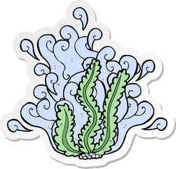 sticker of a cartoon seaweed