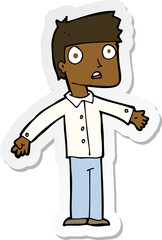 sticker of a cartoon shocked man