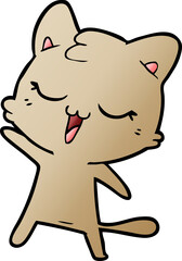 happy cartoon cat