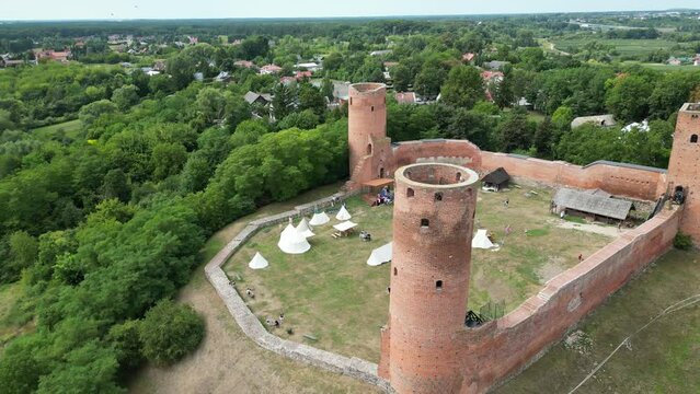 Czersk Castle, a medieval fortress in Poland, impressive architecture, and scenic landscapes.