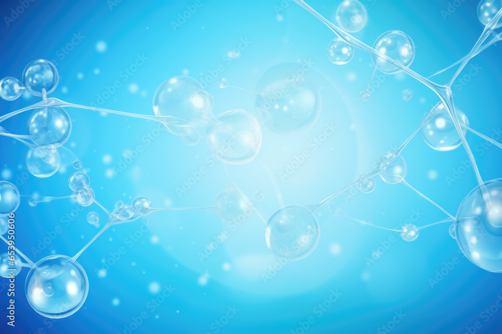 Poster an intricate representation of a molecular network composed of numerous interconnected cells and lin