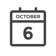 October 6 Calendar Day or Calender Date for Deadlines or Appointment