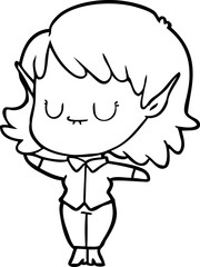 happy cartoon elf girl