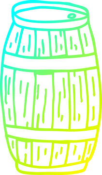 recommend clip art: cold gradient line drawing of a cartoon barrel