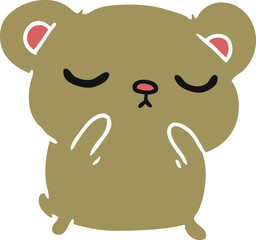 freehand drawn cartoon of a cute bear