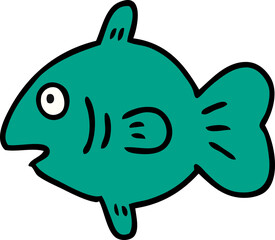 hand drawn cartoon doodle of a marine fish