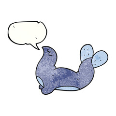 freehand speech bubble textured cartoon seal