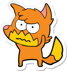 sticker of a cartoon annoyed fox