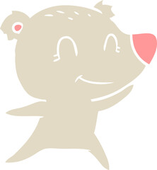 Obraz premium friendly bear flat color style cartoon